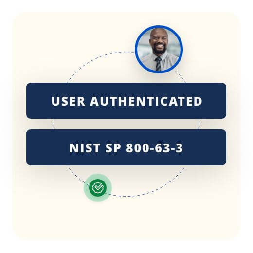 User authenticated button below headshot of verified user