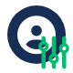 Icon of profile photo with green slider bars
